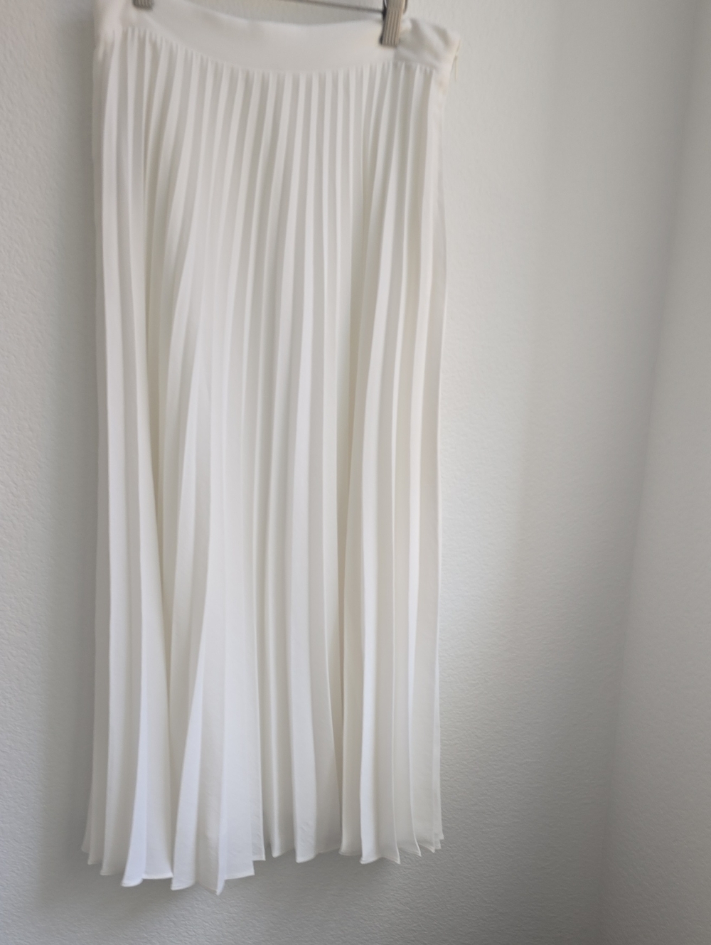 Mango White Pleated Maxi Skirt